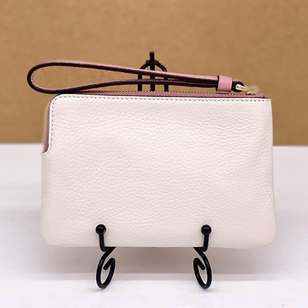 COACH Corner Zip Wristlet Wallet With Stripe Heart Motif - Picture 8 of 15